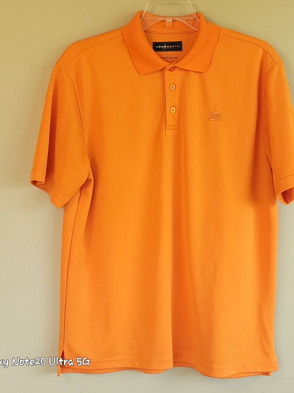 Loudmouth Golf Heritage Performance Pique Polo Shirt L Bright Orange Solid